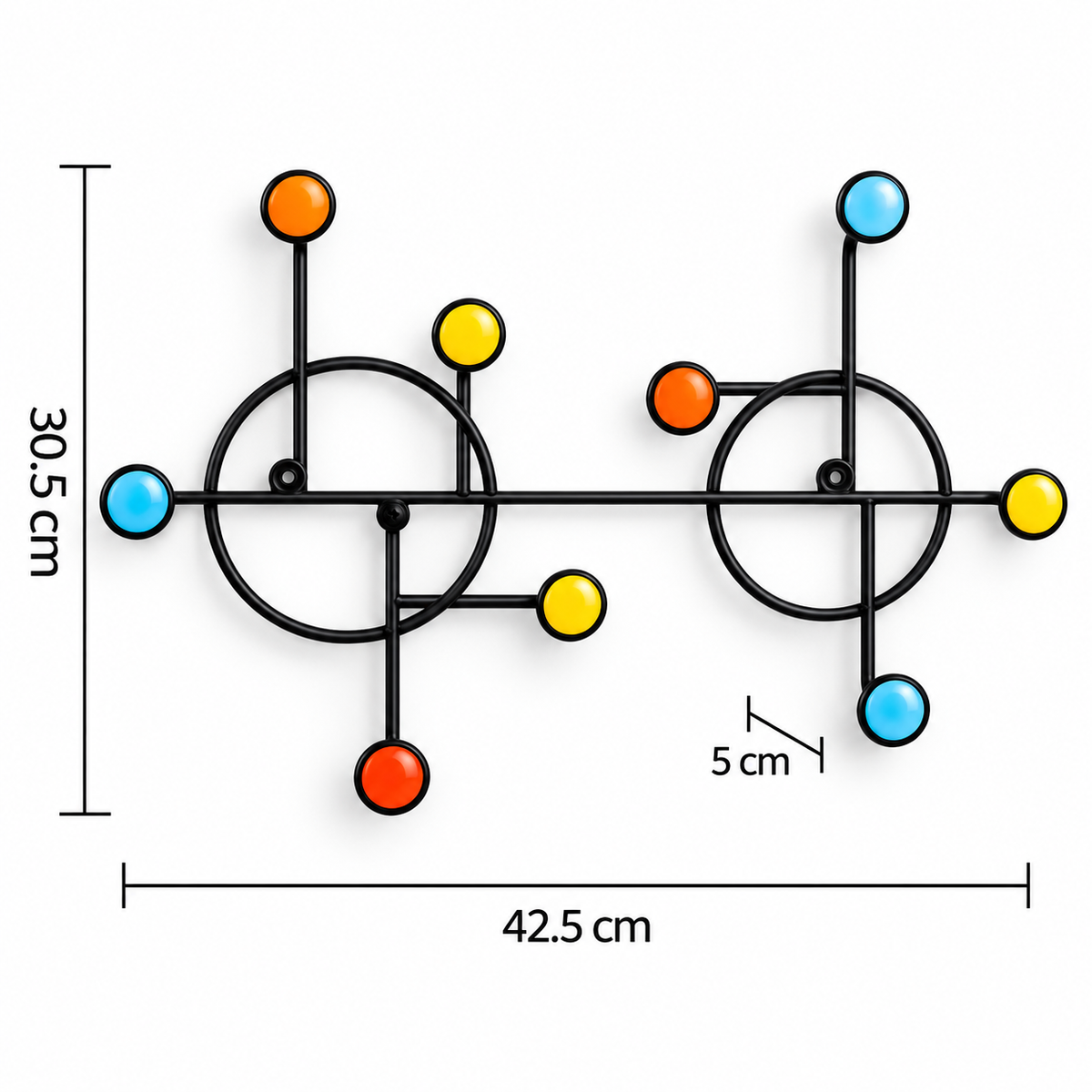 Nordic Style Wall Shelf with Hooks – Decorative Wall-Mounted Organizer