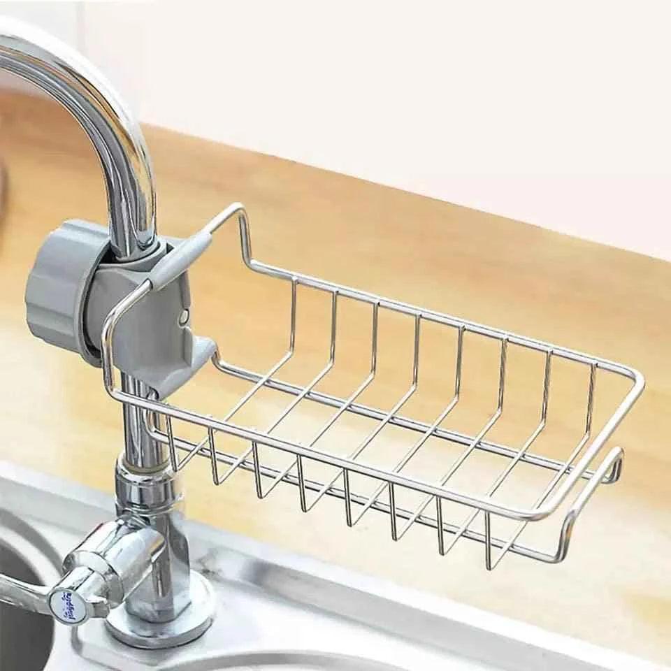 Premium Stainless Steel Sink Organizer for Kitchen and Bathroom Storage