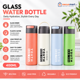 400ml Glass Water Bottle – Compact Reusable Drinking Bottle