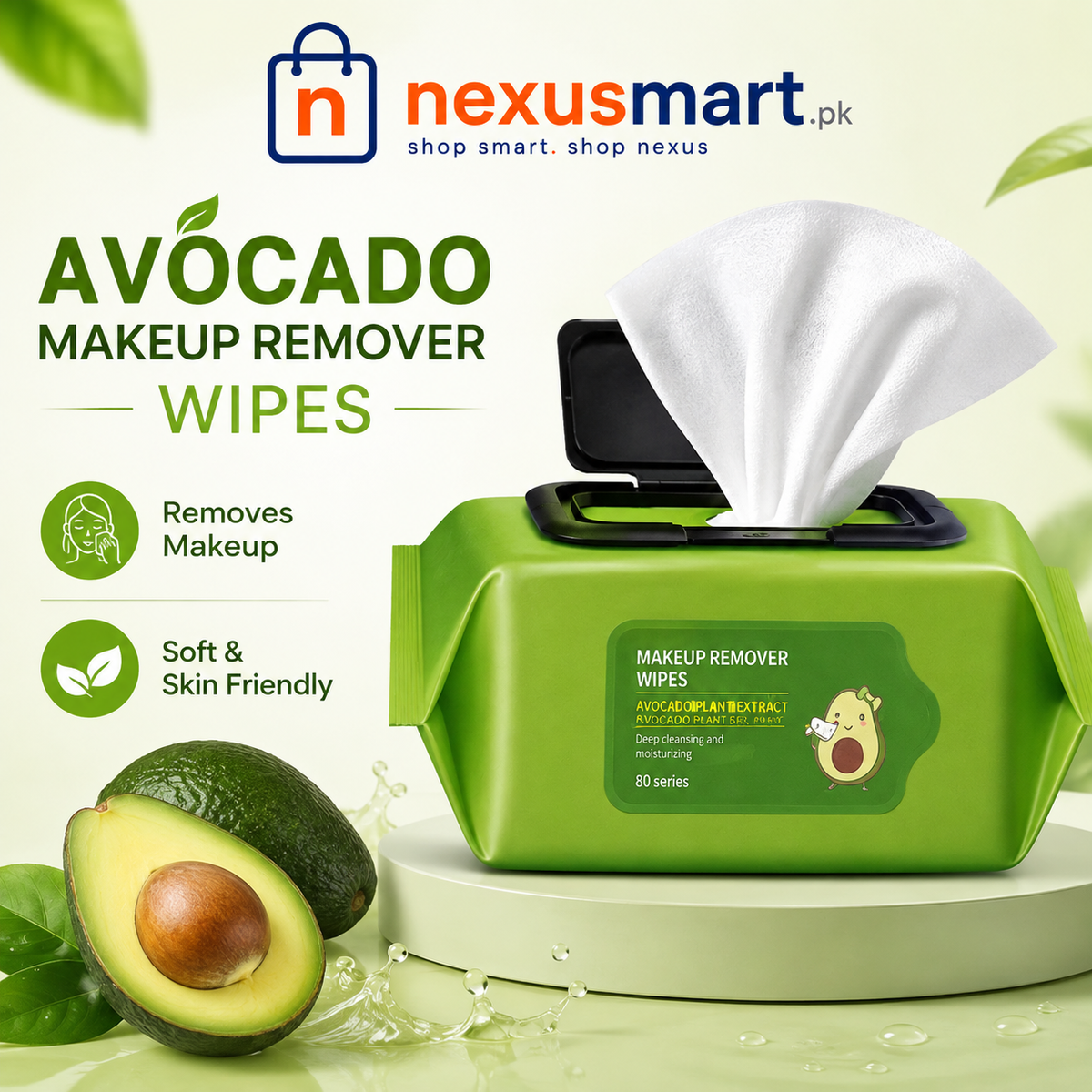 Avocado Makeup Remover Wipes – Moisturizing Facial Cleansing Wipes