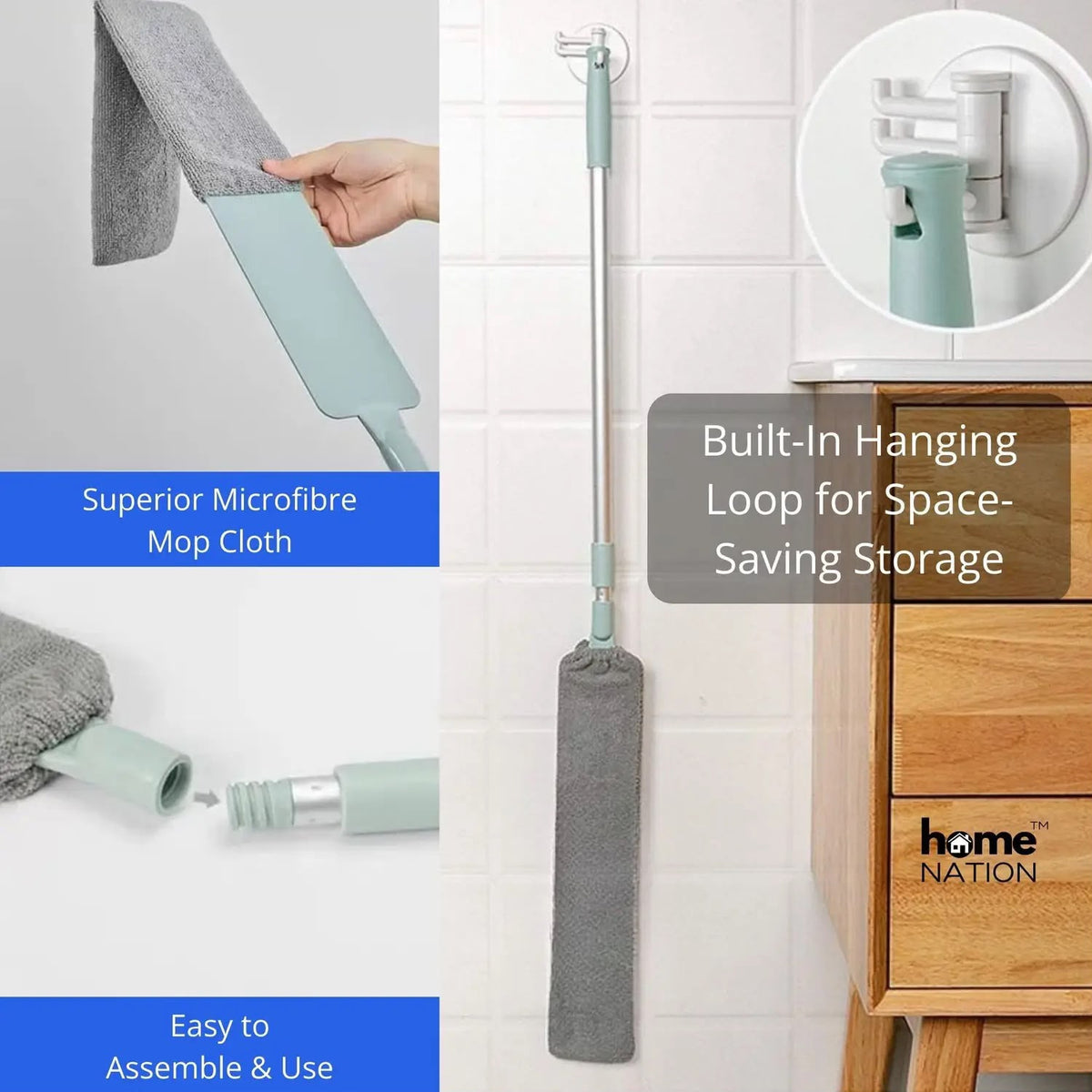 Microfibre Long Handle Flexible Gap Duster – Hard-to-Reach Cleaning Tool
