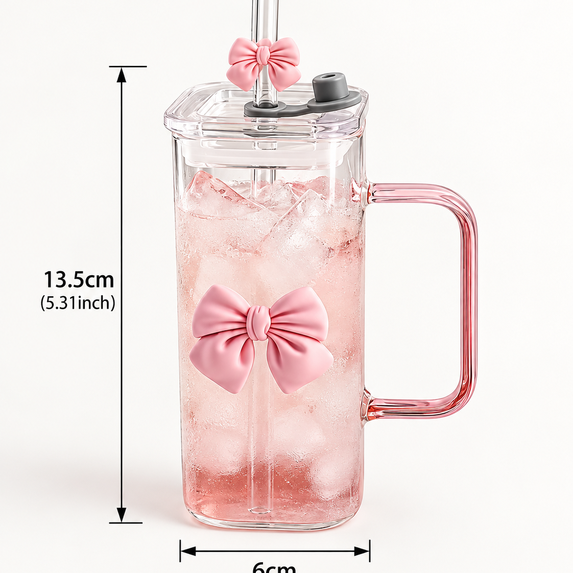 450ml Glass Sipper with Straw – Reusable Drinking Glass