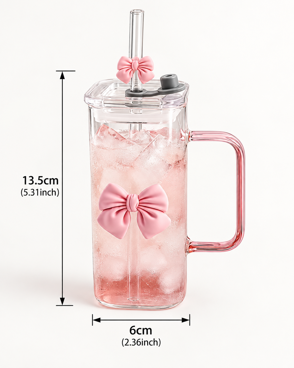450ml Glass Sipper with Straw – Reusable Drinking Glass