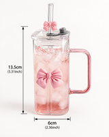 450ml Glass Sipper with Straw – Reusable Drinking Glass