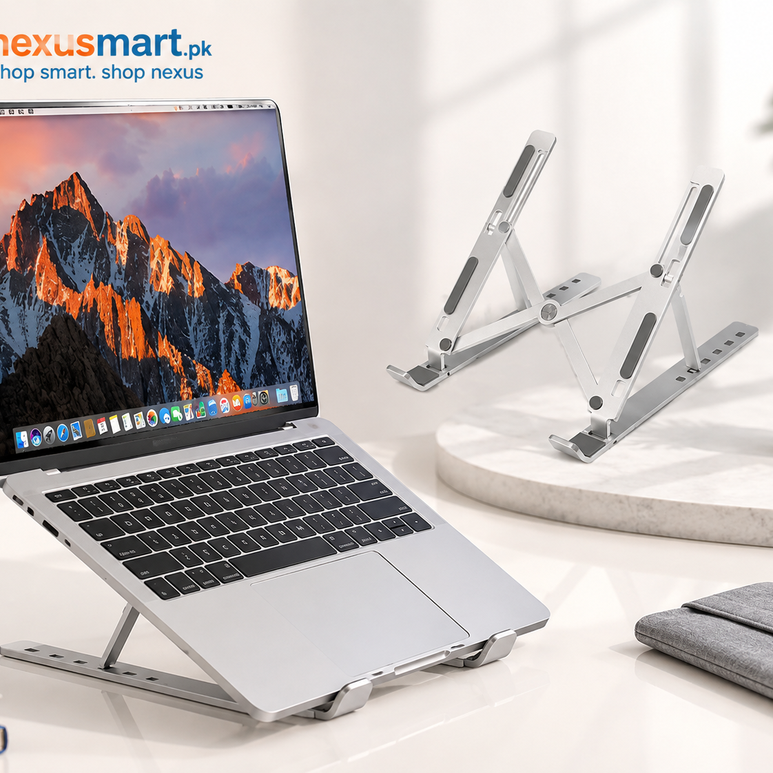 Foldable Adjustable Metal Laptop Stand – Portable Desktop Holder