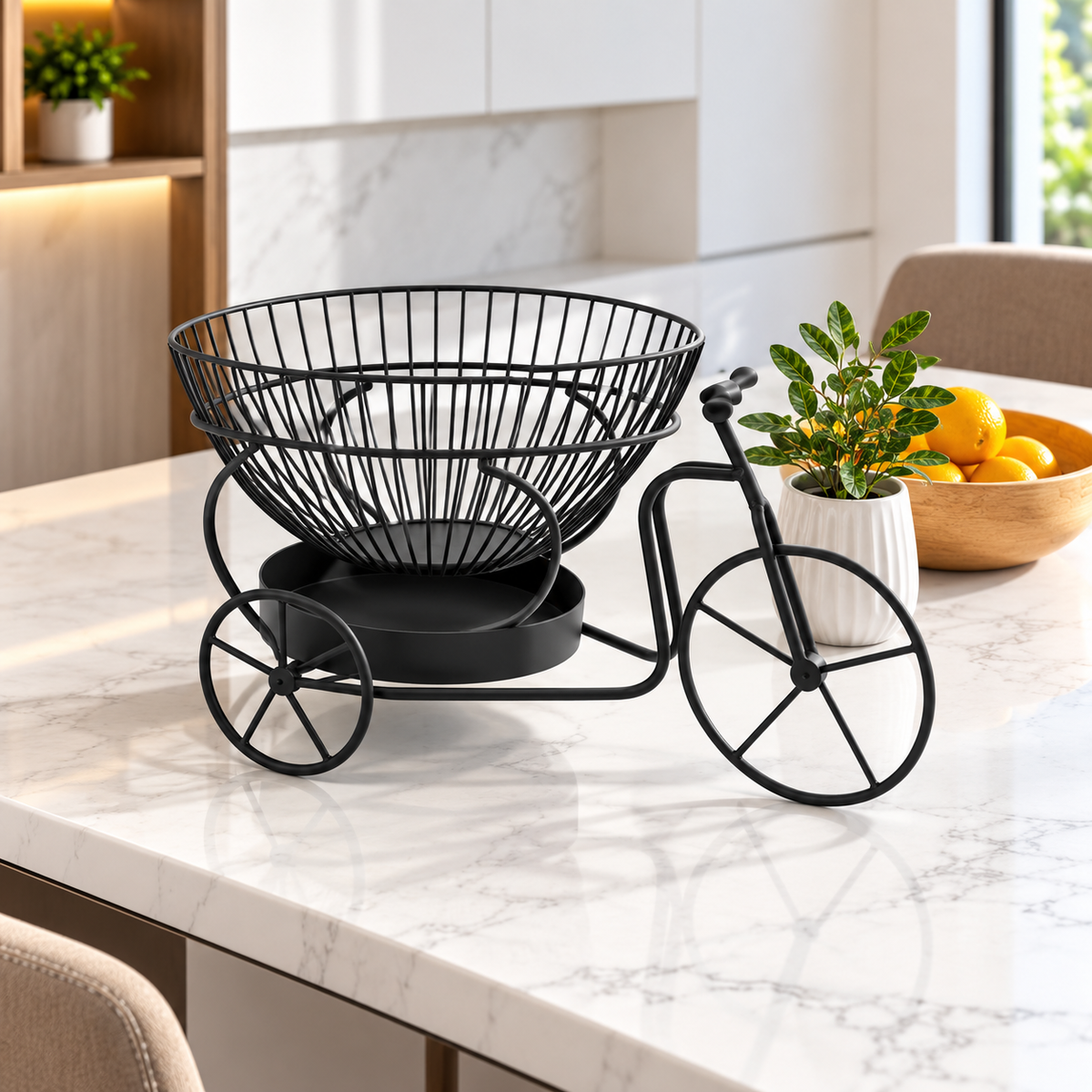 Tricycle Design Fruit Basket – Decorative Countertop Storage Basket