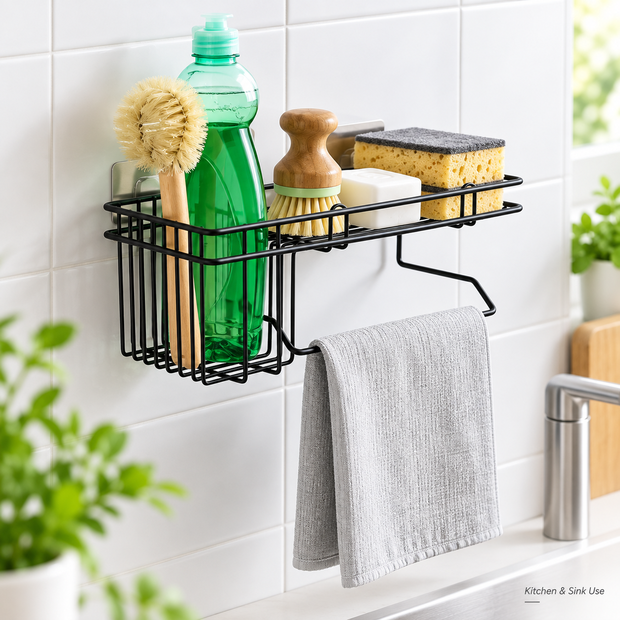 Wall-Mounted Shower Caddy – Bathroom Storage Organizer