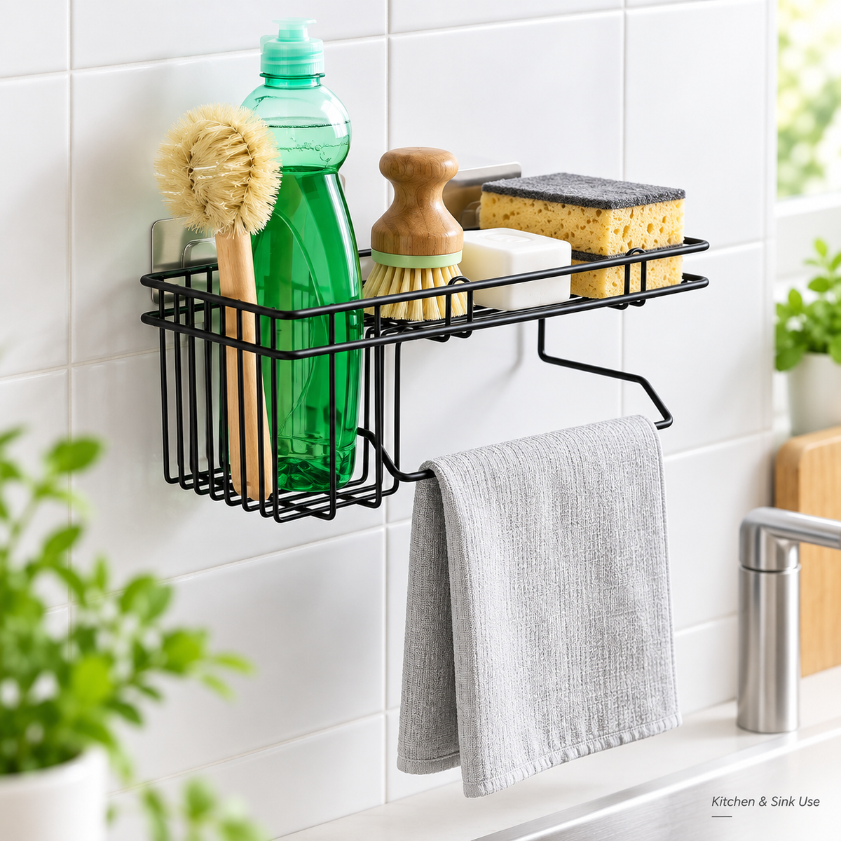 Wall-Mounted Shower Caddy – Bathroom Storage Organizer