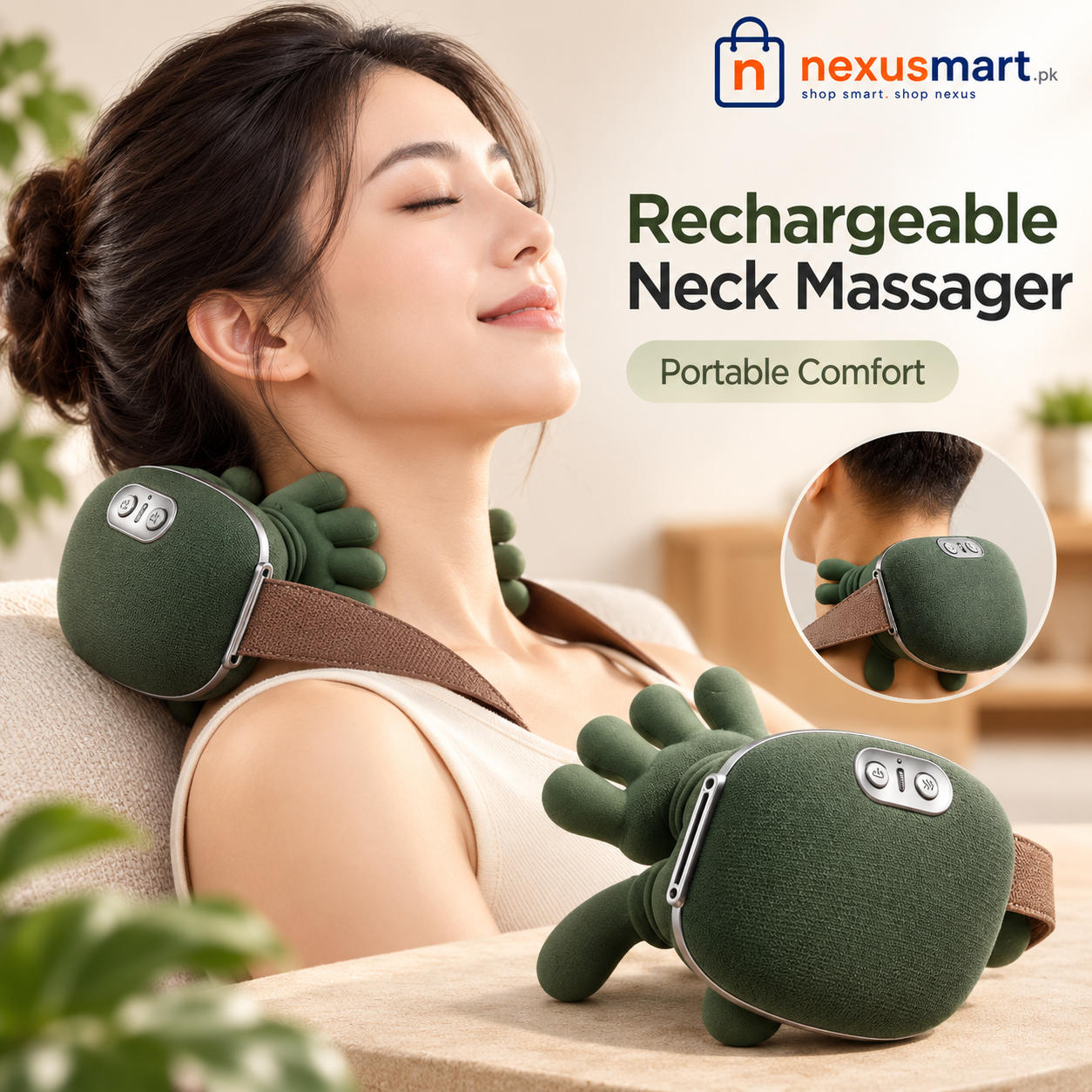 Neck & Back Massager with Heat – Wireless Kneading Massage Pillow