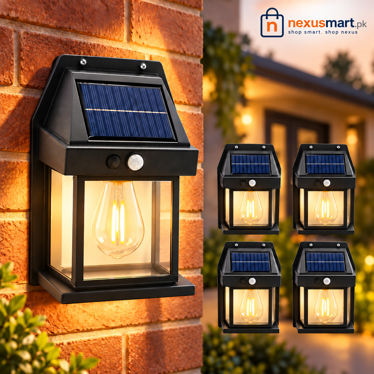 LED Solar Wall Lamp – Waterproof Motion Sensor Outdoor Garden Light