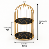 2-Tier Golden Vanity Cage – Cosmetic & Perfume Organizer Stand