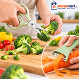 2-in-1 Peeler with Scissors – Multipurpose Kitchen Cutting & Peeling Tool