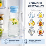 1000 ml Glass Jug with Lid & Handle – Hot & Cold Beverage Pitcher