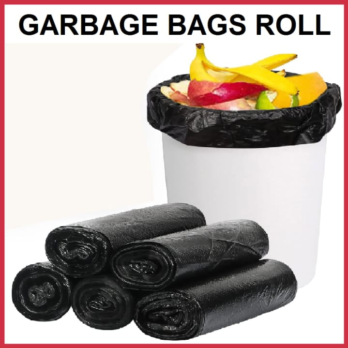 Black Garbage Bags Roll – Leak-Proof Disposable Trash Bags