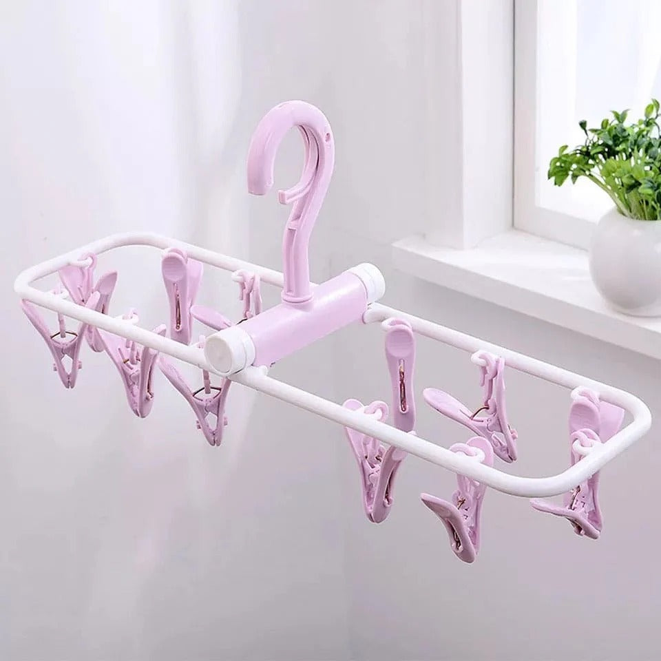 Foldable Laundry Drying Hanger with Multi Clips view 2 - Nexusmart Pakistan