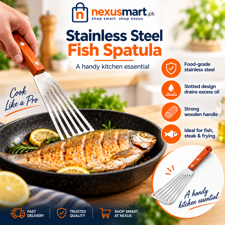 Stainless Steel Fish Spatula – Cooking Turner for Fish & Everyday Kitchen Use