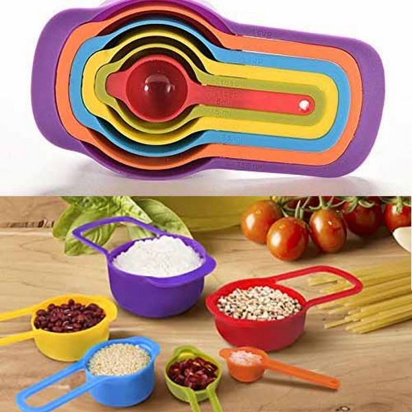 6 Pieces Measuring Spoons & Cups With Scale – Buy Online Pakistan | NexuSmart.pk