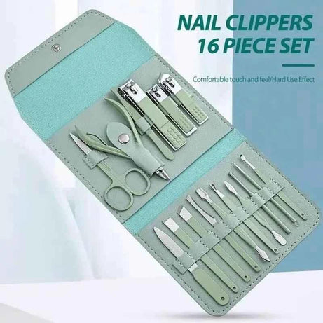 16-Piece Manicure & Pedicure Set with Case – Complete Nail Kit