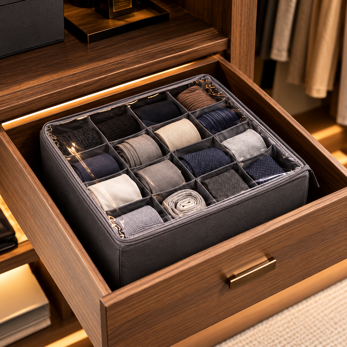 Matrix FlexFold 16-Grid Drawer & Wardrobe Organizer with Lid
