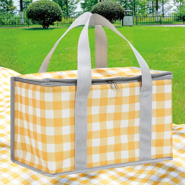 Large Oxford Picnic Bag Plaid & Leaf Print Nexusmart product image - Nexusmart Pakistan