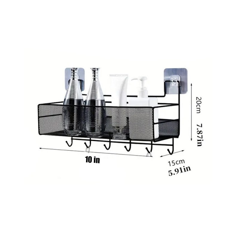 Meshed Wall Shelf With Hooks – Buy Online Pakistan | NexuSmart.pk
