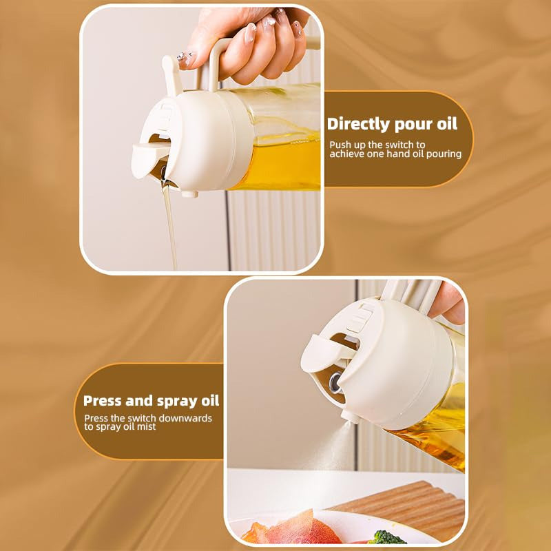 2-in-1 Glass Oil Spray Dispenser 470ml – Buy Online Pakistan | NexuSmart.pk