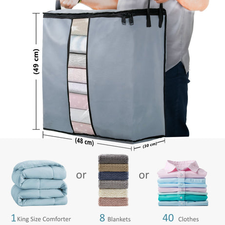 Blanket & Cloth Bag Grey Pack of 4 Home & Kitchen Essentials view 4 - Nexusmart Pakistan