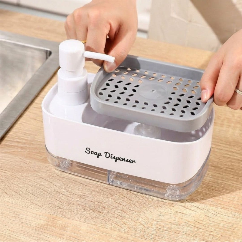 Soap Detergent Dispenser 2-in-1 With Sponge Holder view 5 - Nexusmart Pakistan