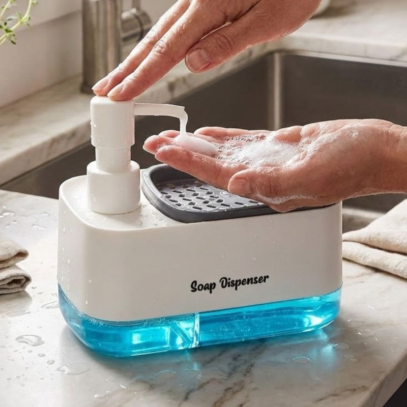 Soap Detergent Dispenser 2-in-1 With Sponge Holder view 2 - Nexusmart Pakistan