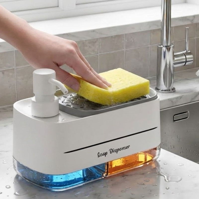 Soap Detergent Dispenser 2-in-1 With Sponge Holder product image - Nexusmart Pakistan
