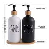 Hand & Dish Soap Dispenser Set With Wooden Base – Buy Online Pakistan | NexuSmart.pk