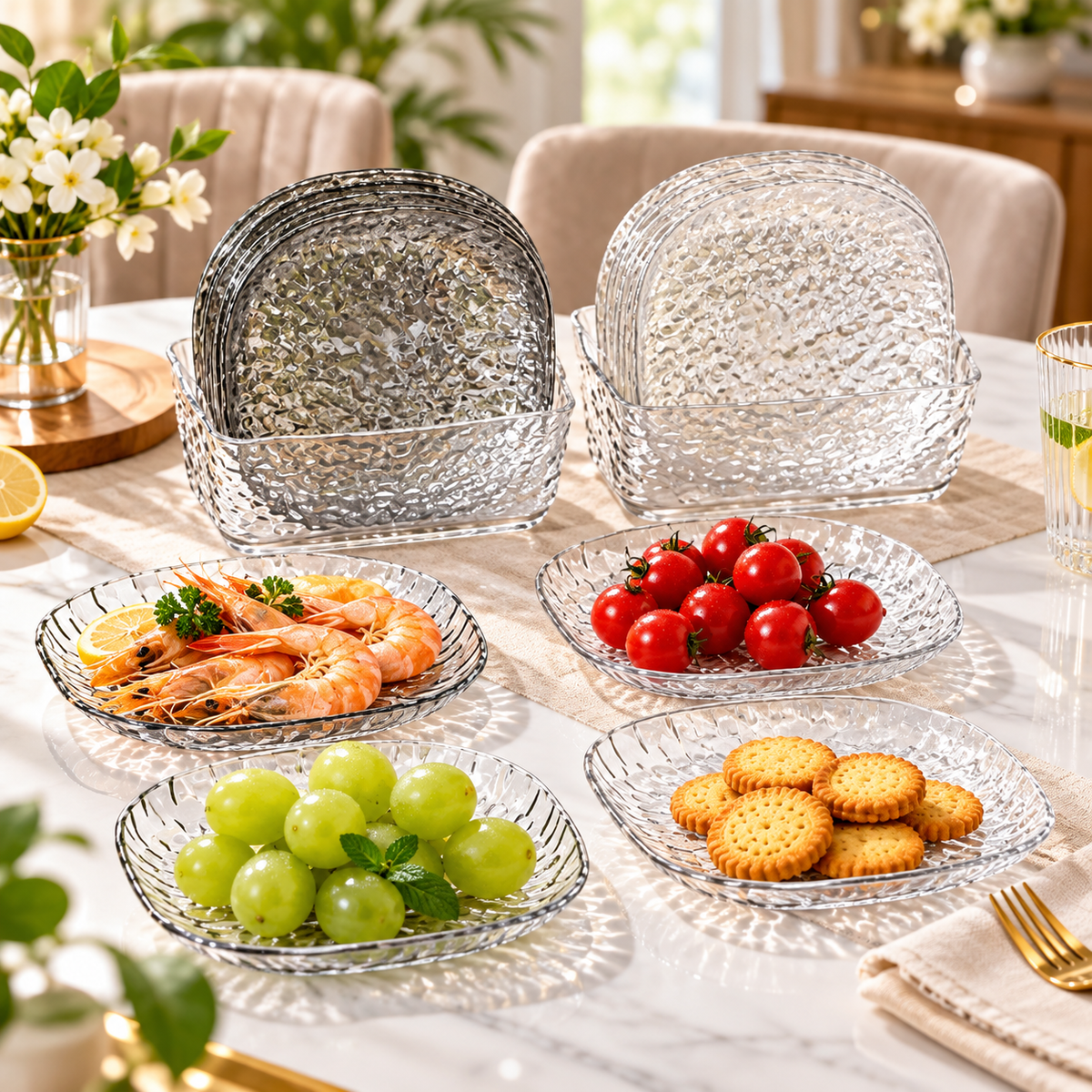 8-Piece Snack Bowl & Dessert Plate Set – Multipurpose Serving Dishes