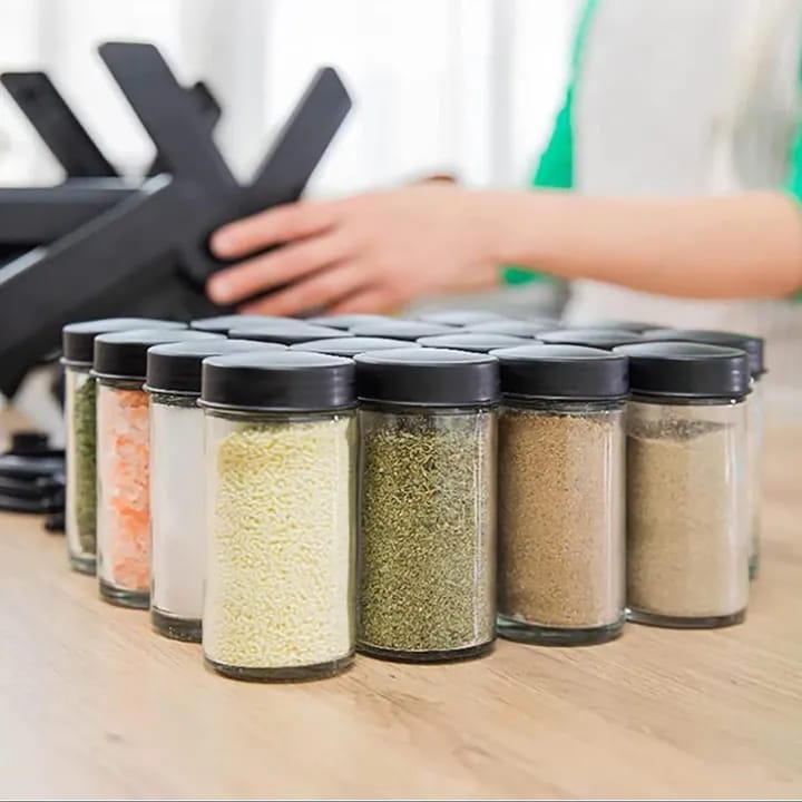 18 Pcs 360° Rotating Spice Jar Set – Ferris Wheel Countertop Seasoning Rack