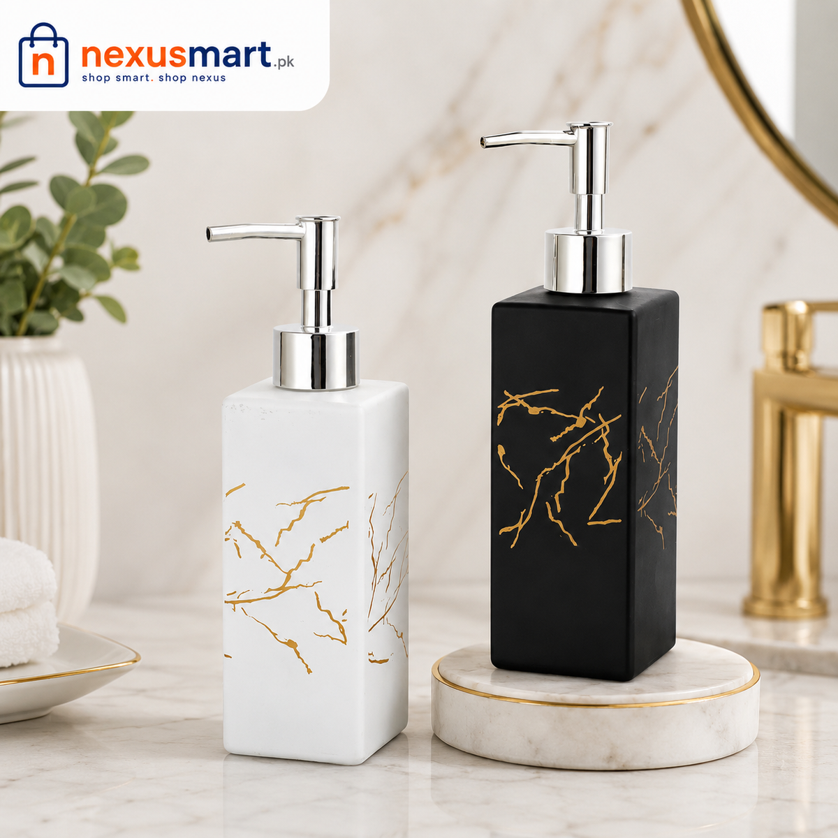 500ML Thunder Design Glass Soap Dispenser with Pump – Handwash & Sanitizer Bottle