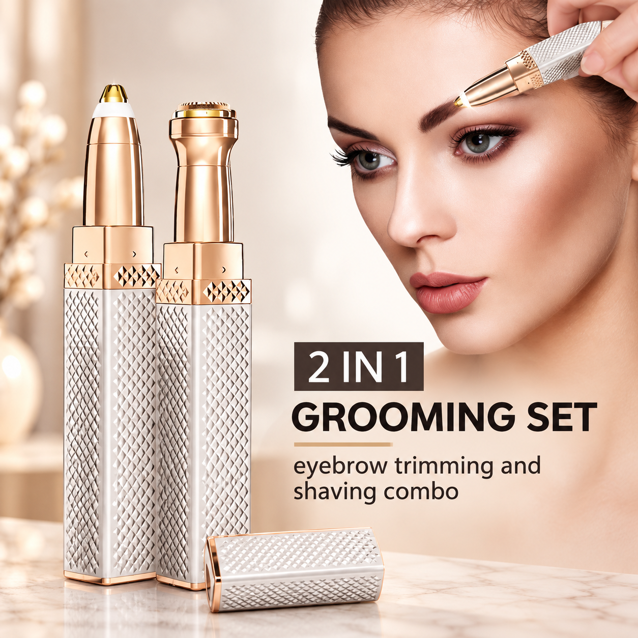 2-in-1 Eyebrow & Facial Hair Remover with Storage Box