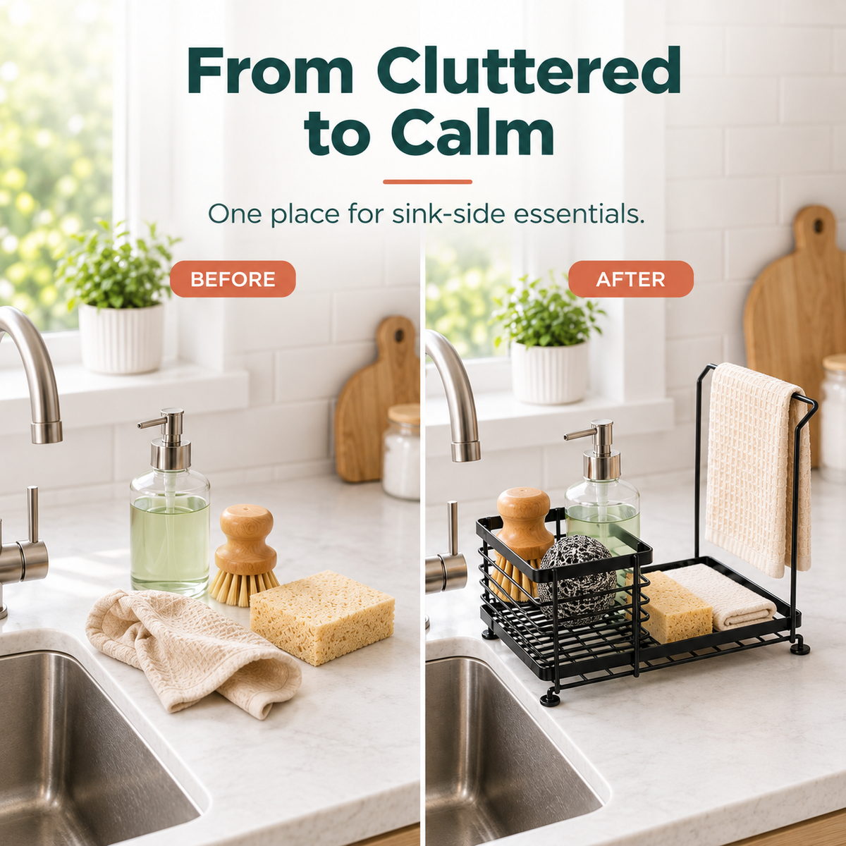 Matrix Sink-Side Organizer Caddy – Countertop Storage Organizer