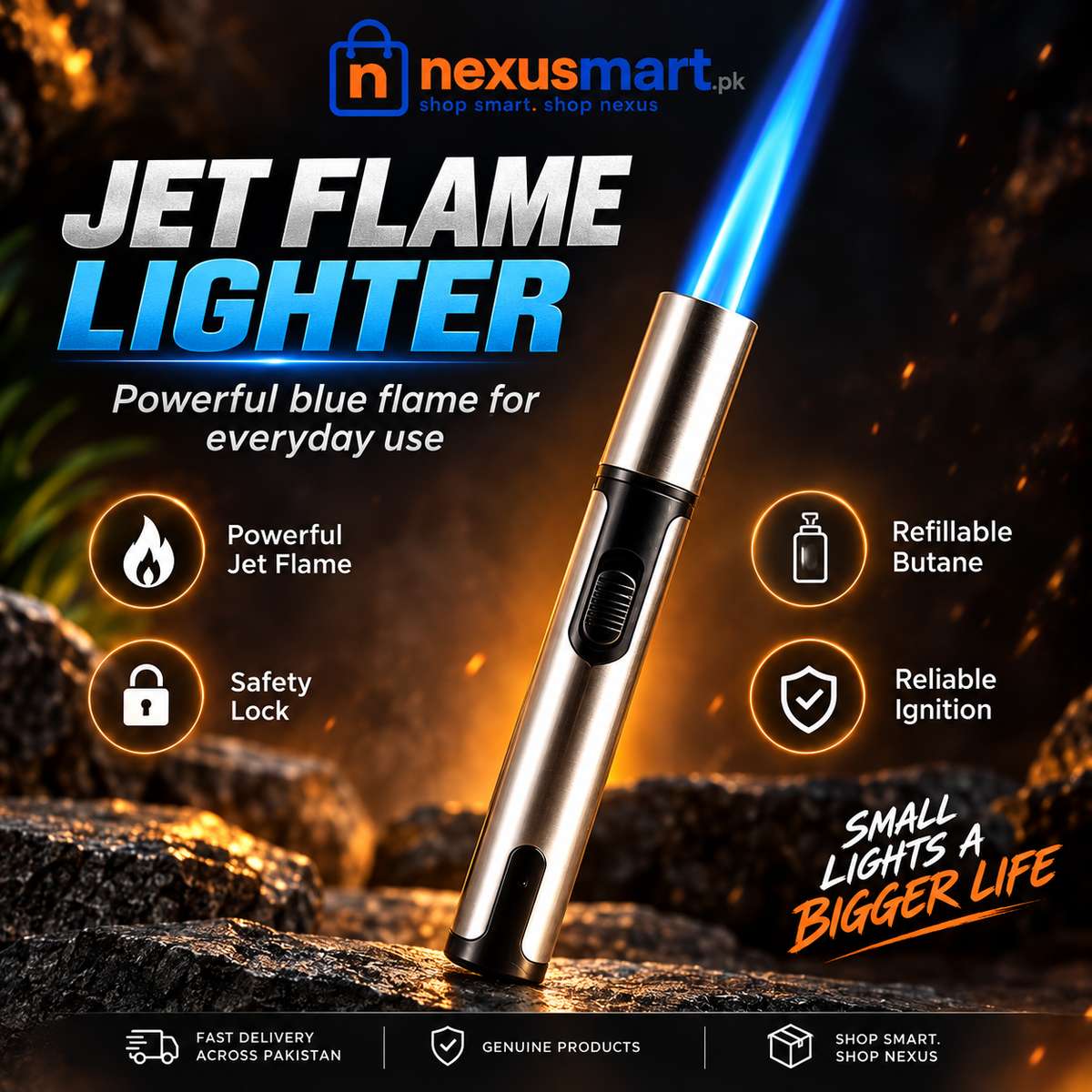Jet Flame Lighter – Compact Torch-Style Ignition Lighter
