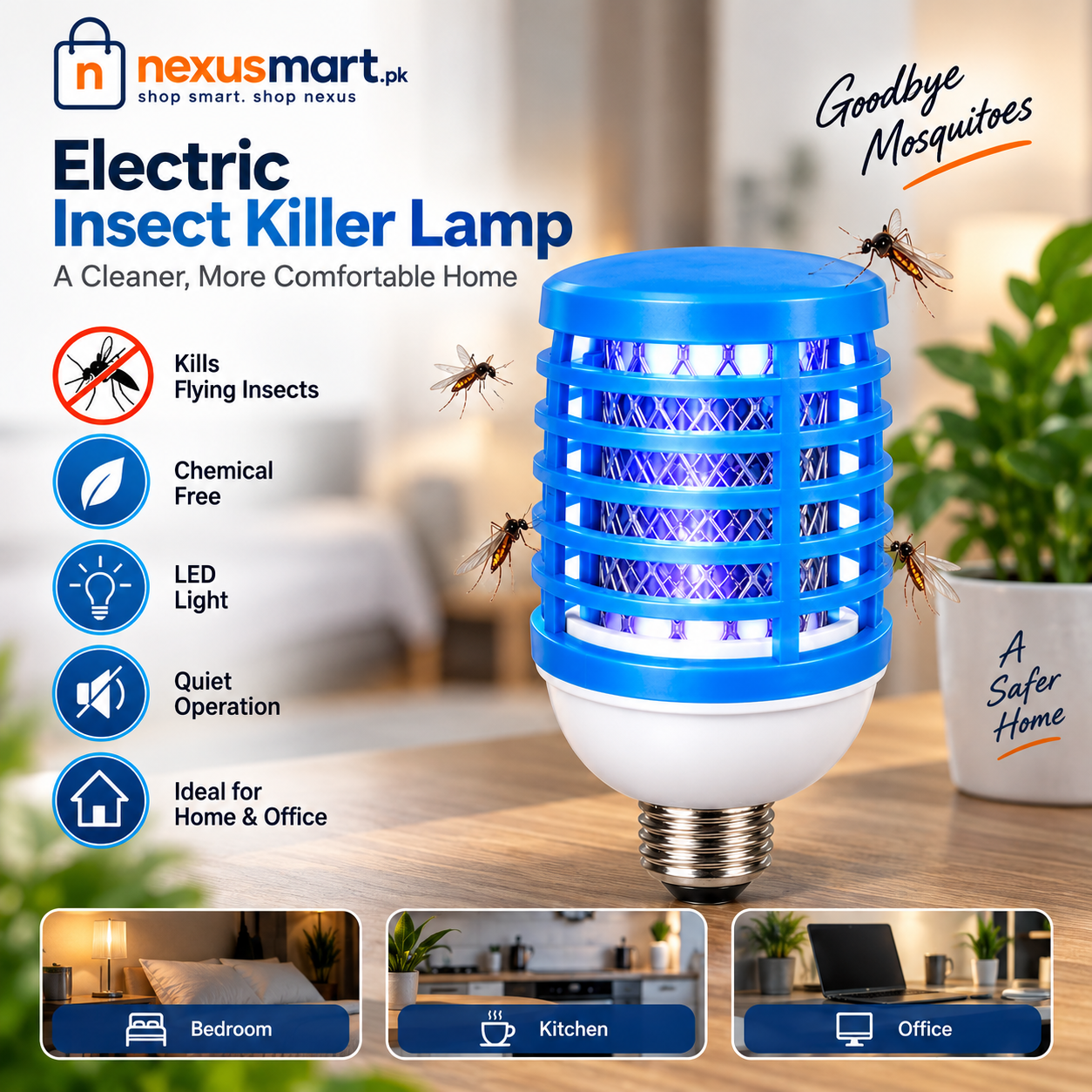 Electric Insect Killer Lamp – Indoor Insect Control Light