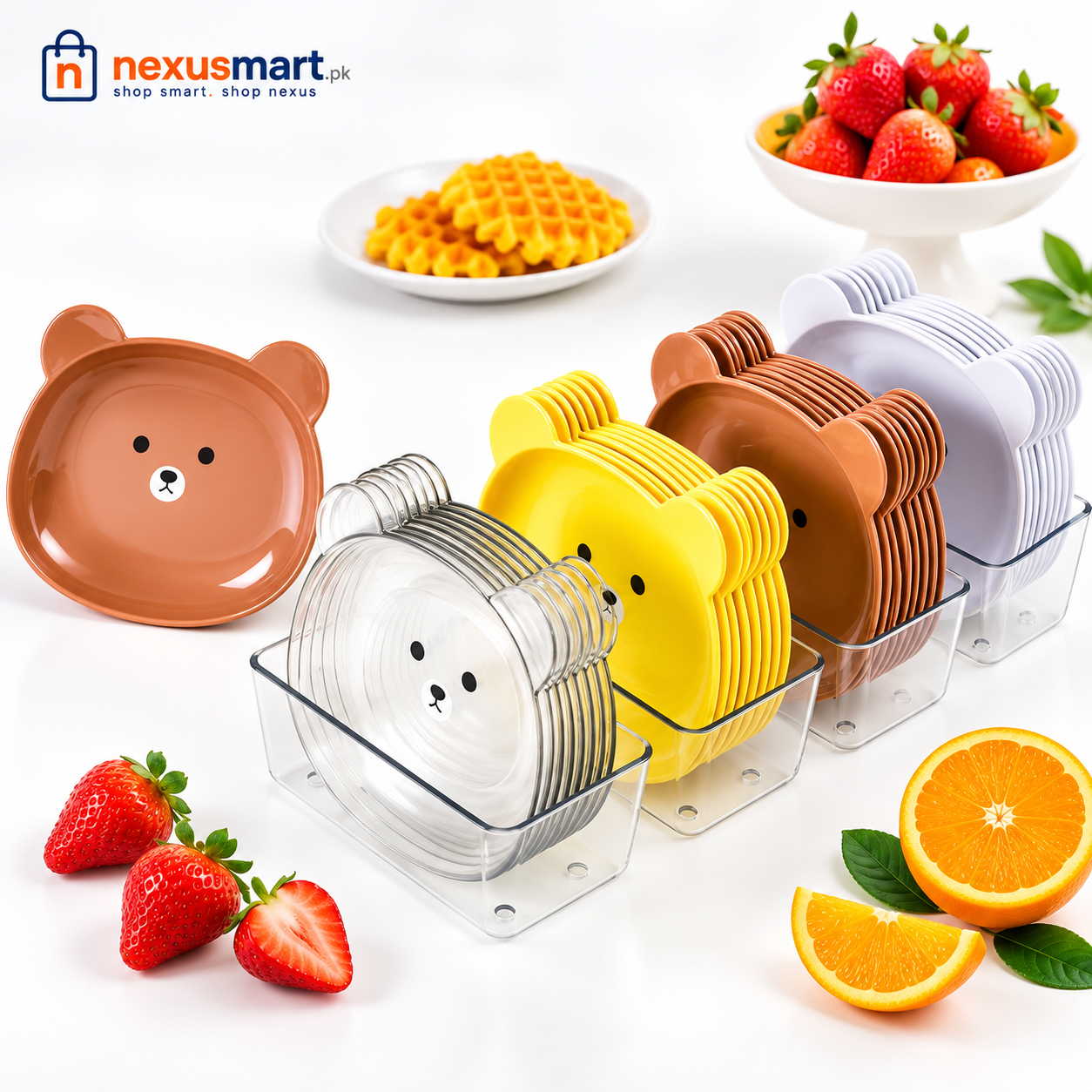 8-Piece Bear Plate Set – Cute Serving & Snack Plate Set