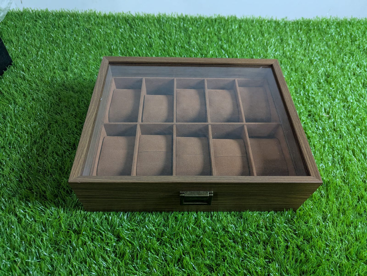 Watch Organizer Box with Transparent Lid – 10 & 12 Slot Variants