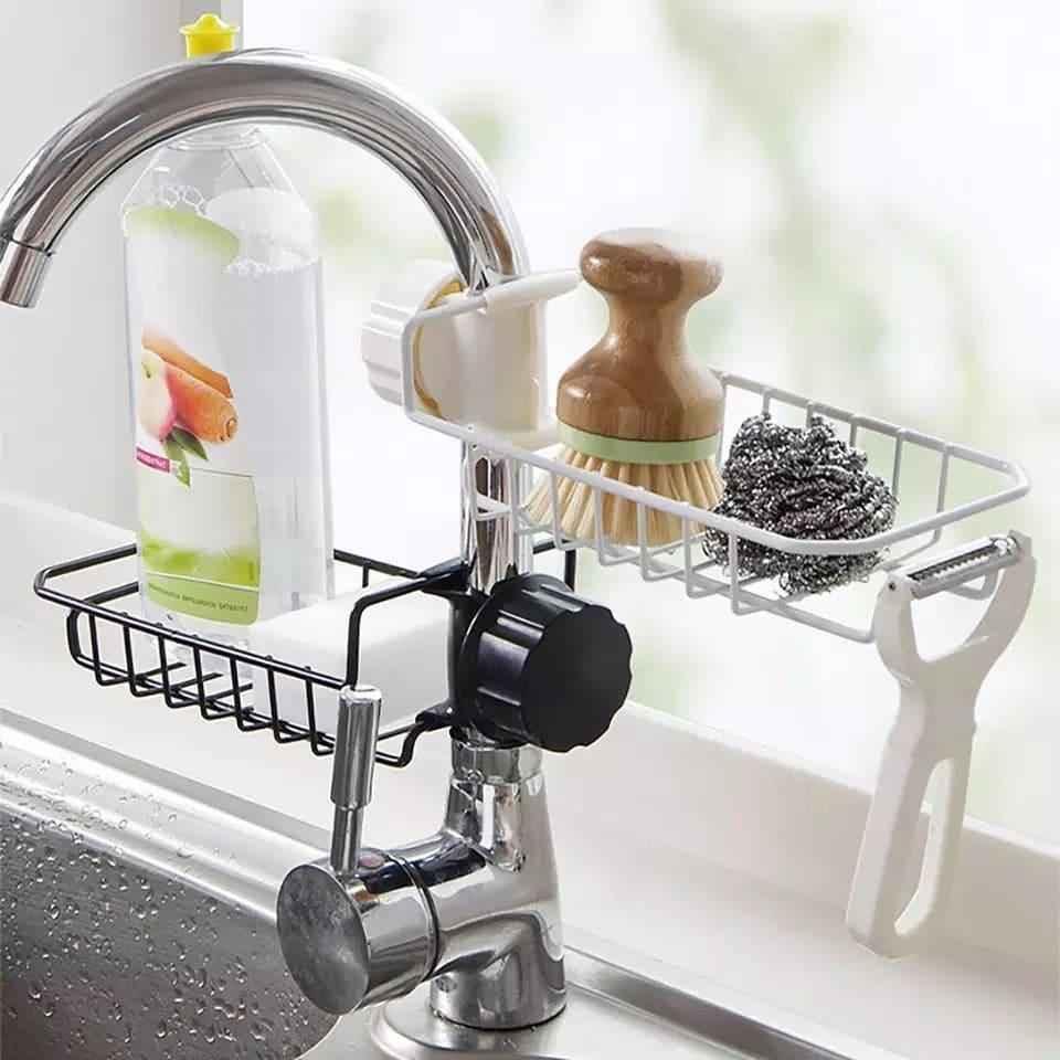 Premium Stainless Steel Sink Organizer for Kitchen and Bathroom Storage