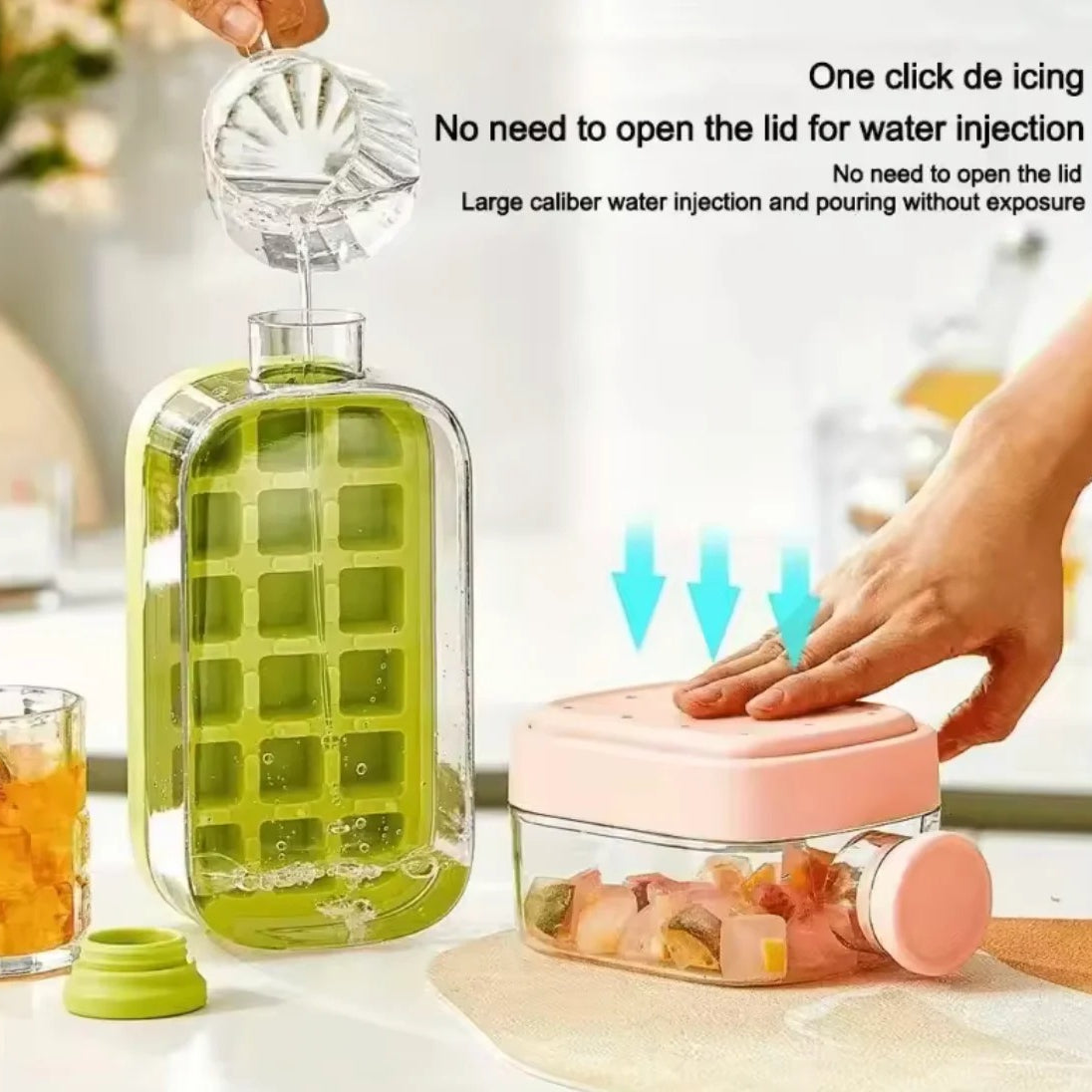2-in-1 Ice Cube Maker Water Bottle – Portable Ice Mold & Cooler Cup