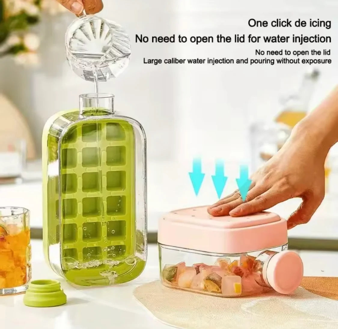 2-in-1 Ice Cube Maker Water Bottle – Portable Ice Mold & Cooler Cup