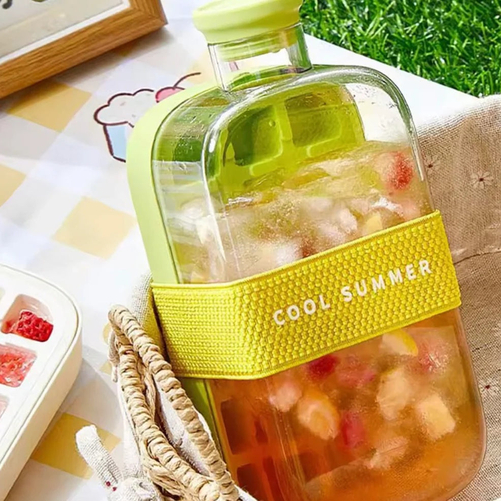 2-in-1 Ice Cube Maker Water Bottle – Portable Ice Mold & Cooler Cup