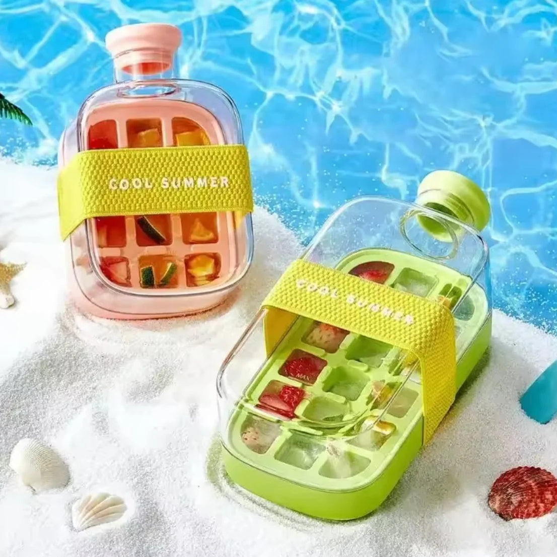 2-in-1 Ice Cube Maker Water Bottle – Portable Ice Mold & Cooler Cup