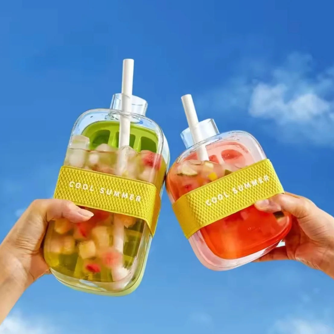 2-in-1 Ice Cube Maker Water Bottle – Portable Ice Mold & Cooler Cup