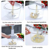 2L Handy Manual Vegetable Chopper with Blades & Slicer Attachments