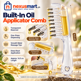 Transparent Hair Oil Comb Applicator with Built-In Liquid Reservoir