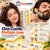 Transparent Hair Oil Comb Applicator with Built-In Liquid Reservoir