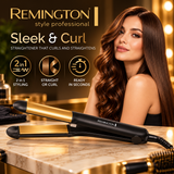 Remington 2-in-1 Sleek & Curl Hair Straightener and Curler